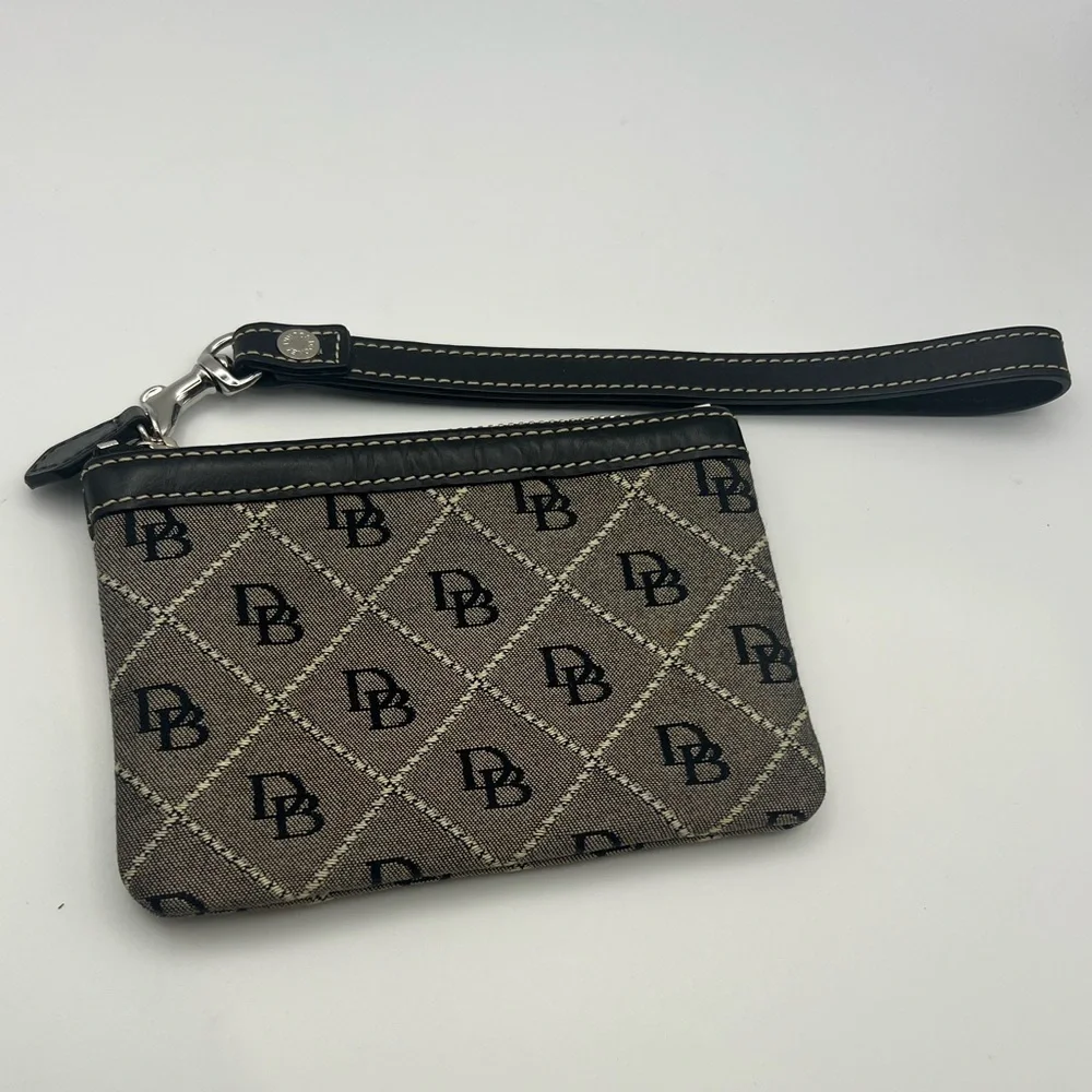 Dooney & Bourke Black and gray Logo Wristlet - Picture 1 of 3